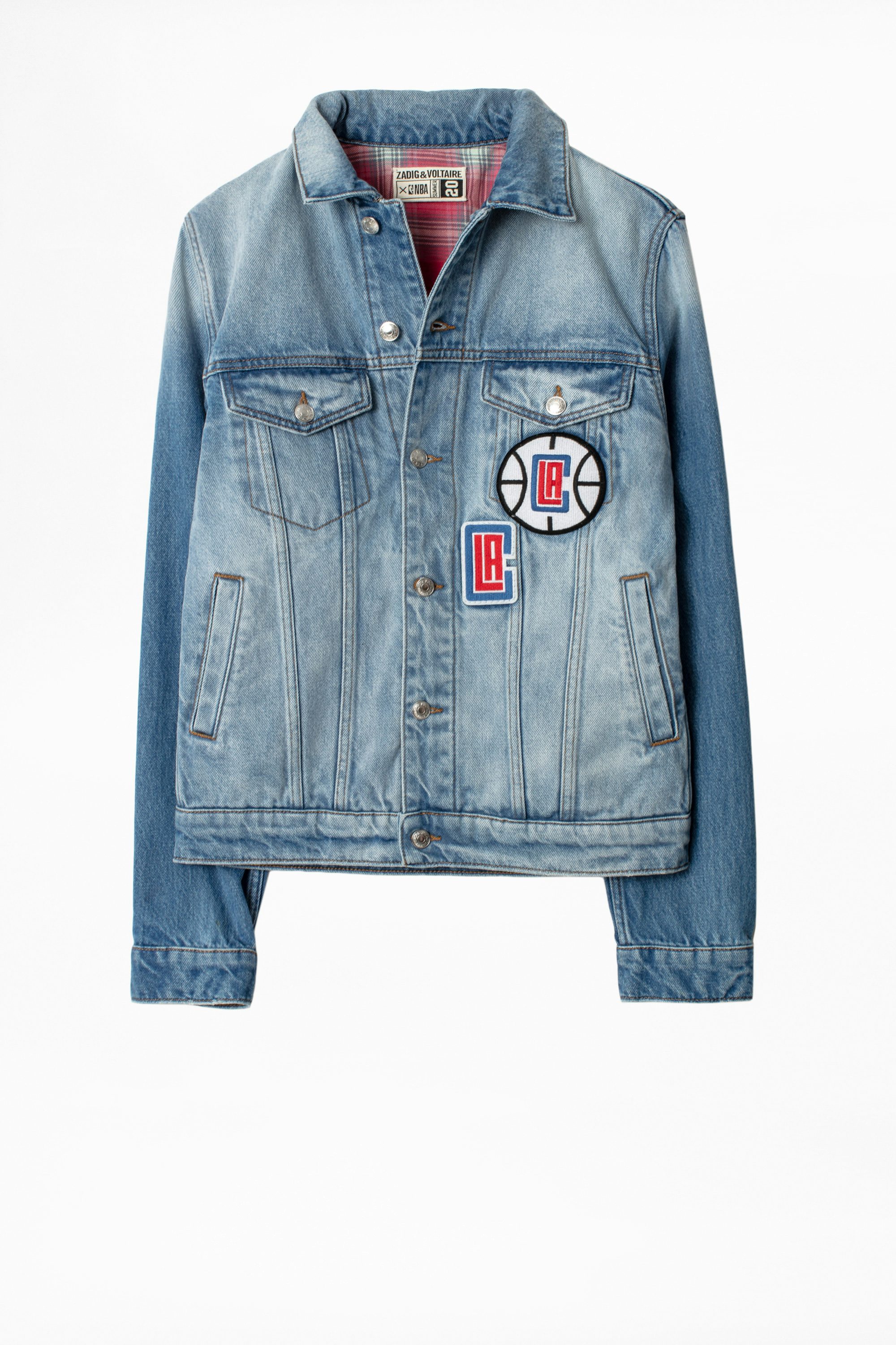 Blouson Base LA Clippers - Blauer Herrenblouson aus Jeansstoff, Kapselkollektion NBA©.